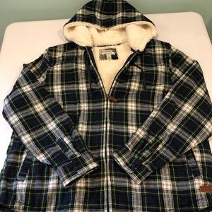 LL Bean Scoth plaid Sherpa lined jacket, women’s size XL, gently worn